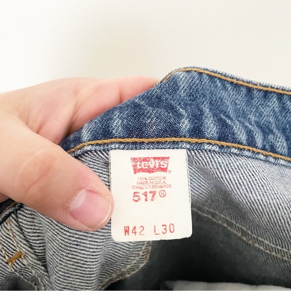 Vintage Levi’s 517 Bootcut Blue Jeans Orange Tab Size 42 x 30 USA Made Denim - Picture 10 of 11